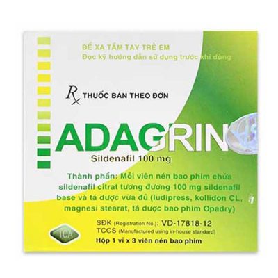 Adagrin 100mg ICA 1 vỉ x 3 viên